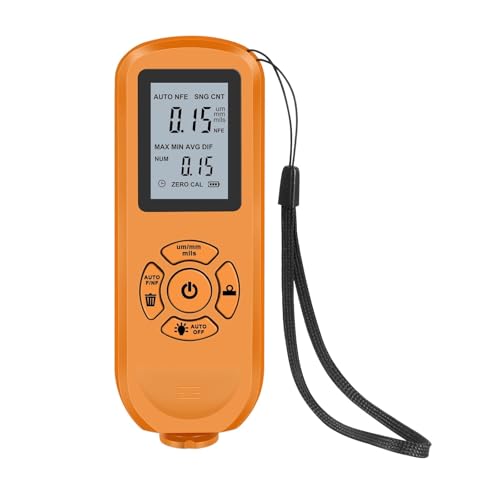 塗装膜厚計 デジタルバックライト LCD フィルム車の塗装厚さ計コーティング厚さ計(Orange)