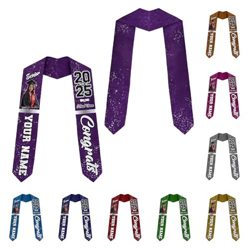 MonkeyVan Personalized Graduation Stole Class Of 2025, Congratulations Sash With Photo Text, Graduation Gifts, Graduation Sash C8