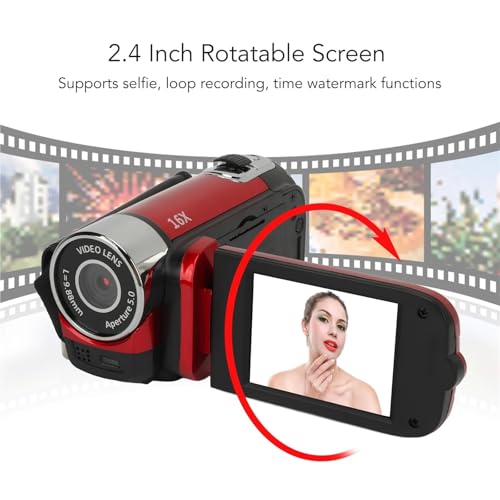 Caméra vidéo HD pour vlog de vacances avec lumière d'appoint intégrée