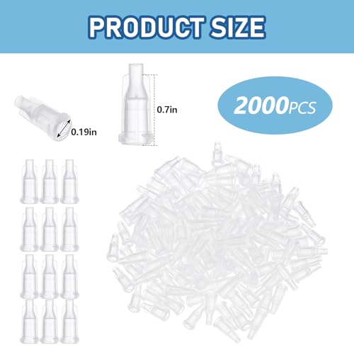 Image of Gejoy 150 Pcs Syringe Caps Dispensing Needle Clear Syringe Tip Caps | Protect Needle Tips from Clogging, for Craft Glue Dispensing and Industrial Work, Reusable Covers Keep Syringes Clean