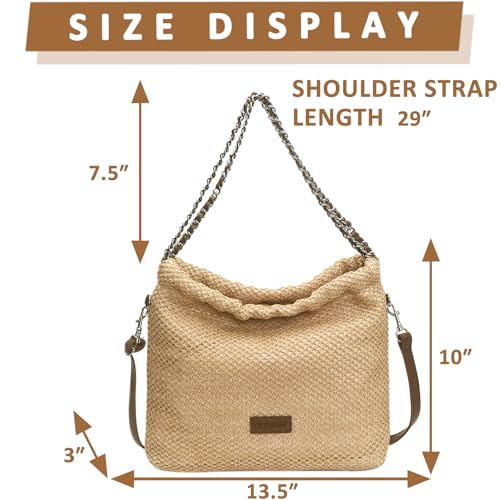 Straw Beach Bag for Women, Large Capacity Tote Bag, Handbag for Vacation, Travel, Daily(Styles 4062