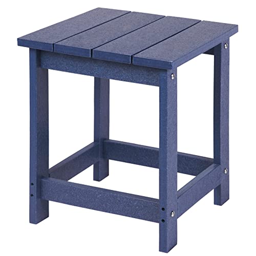 Lzrs Adirondack Square Side Table, Pool Composite Patio Table,Hdpe End Tables For Backyard,Pool, Indoor Companion, Easy Maintenance & Weather Resistant(Navy Blue) #TOP2