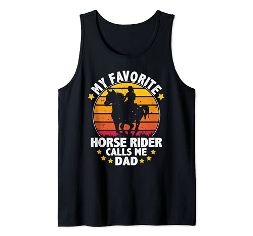 Hombre My Favorite Horse Rider Calls Me Dad Vintage Fathers Day Camiseta sin Mangas