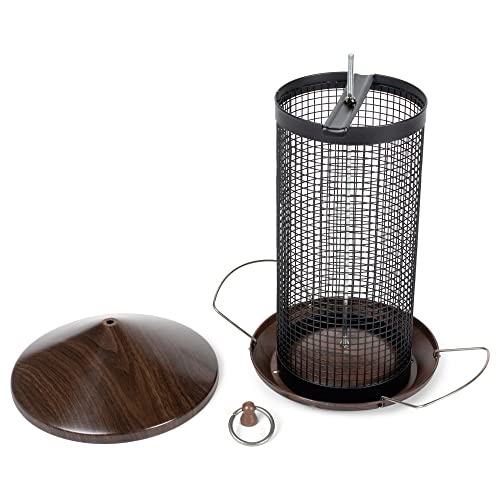 Cottage Garden Hanging 12 Inch Cherry Woodgrain Finish Heavy Duty Mesh Metal 3 Lb. Bird Feeder #TOP1