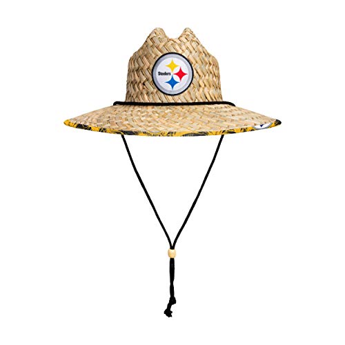 Image of NFL Team Logo Americana Floral Lifeguard Beach Straw Sun Hat