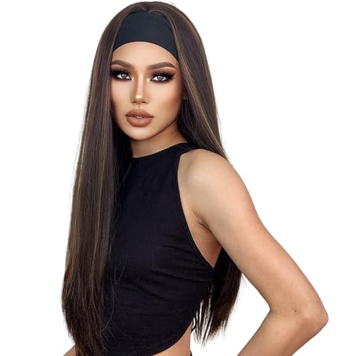 Perruque ondulée profonde avec bandeau attaché réglable pour femme style2