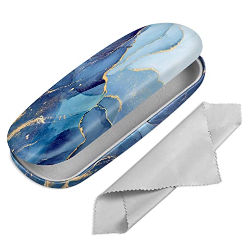 Image of FINTIE Hard Shell Eyeglasses Case, Portable Protective Glasses Cover Eyeglass Holder Box with Cleaning Cloth for Men Women