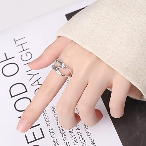 Bague ajustable pour femme bijoux rétro entrelacé qualité chic - 4