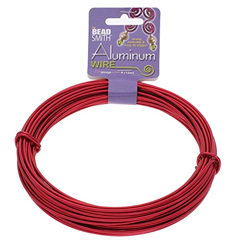 The Beadsmith Anodized Aluminum Wire â 12 Gauge â 39 feet â Red Color â Bendable Craft Wire Used to Jewelry Making, Wire Wrapping, Sculpting, Floral, Modeling and Other DIY Arts & Crafts
