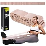 FIZYO Gymnastikband mit 10 Schlaufen – 125 cm Stretchband für Dehnen, Yoga, Pilates, Mobility & Reha, elastisches Fitnessband für Flexibilität & Ganzkörpertraining (Beige)