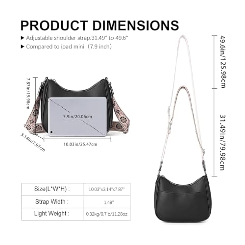 Image of WJCD Women Crossbody Handbags Vegan Leather Shoulder Bag with Adjustable Strap
