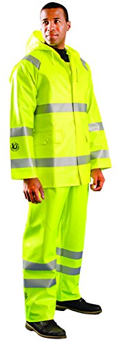 Occunomix Lux-Tjr/Fr-Y5X Premium Flame Resistant Waterproof Rain Jacket, Class 3, Yellow, 5X-Large #TOP2