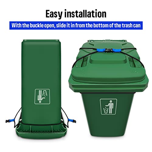 Image of PAHTTO Trash Can Lock, Lid Lock for 30-51 Gal Outdoor Garbage Cans, Heavy Duty Bungee Cord Garbage Can Lock for Animals, Squirrels, Dogs, Raccoons