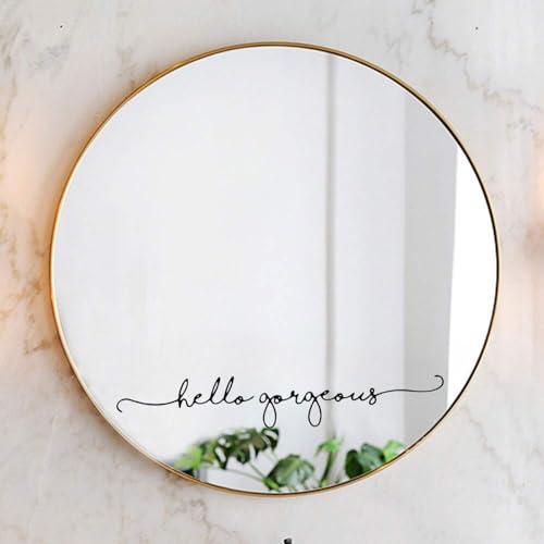 Image of Hello Gorgeous Mirror Decal, Positive Affirmation Stickers for Kids & Teens, Bathroom Decal