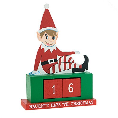 Elves Behaving Badly Compte à rebours avec Dates changeables en Rouge, 16,5 cm de Hauteur Cover