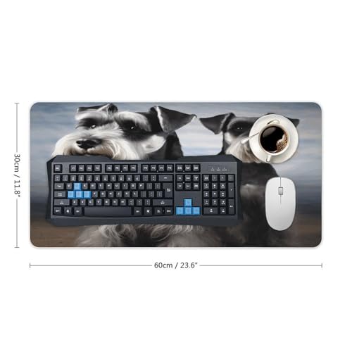 Mouse Pad Grande Rectangular de Goma Animal Schnauzer miniatura 2
