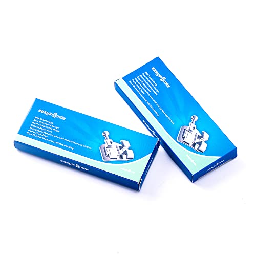 Image of SNAWOP Dental Orthodontic Brackets Mini Metal Tooth Braces Roth /MBT(2 Packs MBT 022 3 with Hooks)