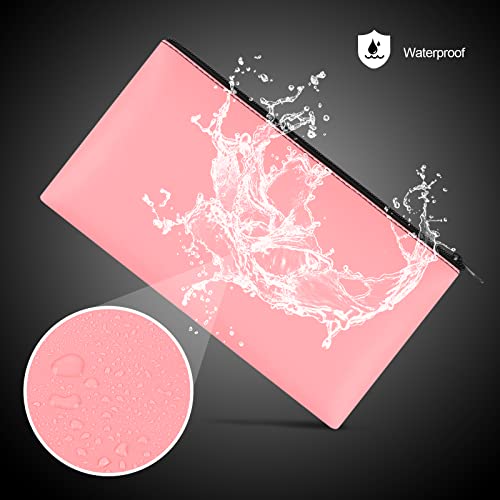Image of 2 Pieces Money Bags with Zipper, 11x6.1 inch Money Pouch, Bank Bag, Cash Bag, Check Wallet, Cosmetics(pink)