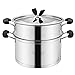 Produktbild Edelstahl 2-3 Lagen Dampfgarer zum Kochen, YQAD Household Die gesunde Art Gemüse zu kochen, Induktionsherd Universal-Dampfgarer - Mit Deckel-26cm-A