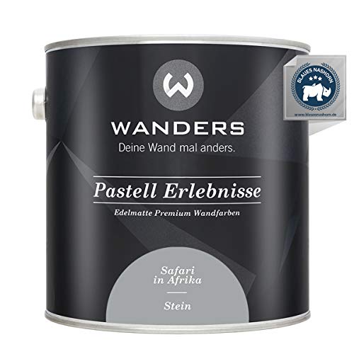 Wanders Pastell Erlebnisse 2,5L - Stein/helles Grau - Edelmatte Wandfarbe! Küchenmöbellack und Möbelfarbe. Kreidefarbe für Holz & mehr. Hohe Deckkraft, schnell trocknend