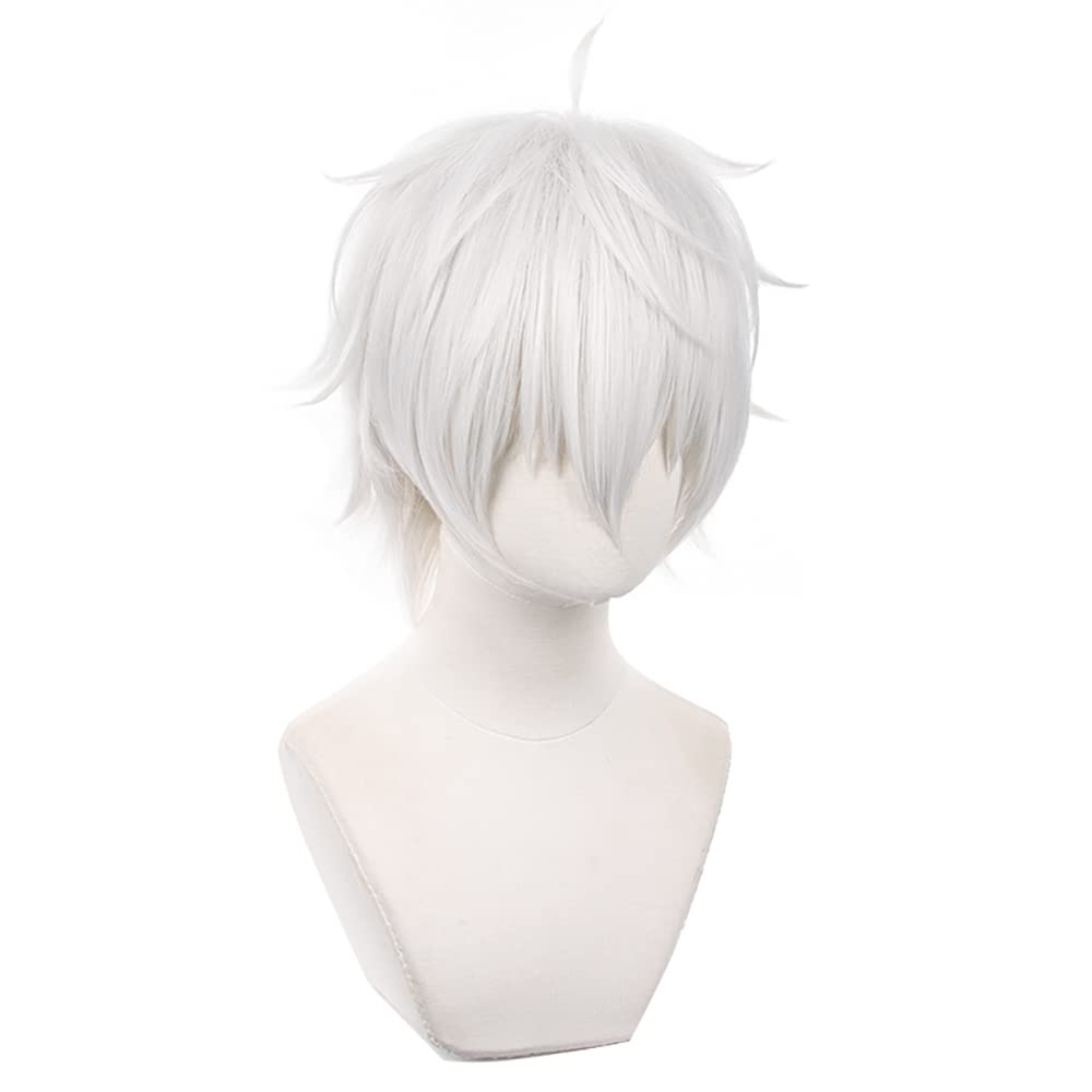 Anime Cosplay Wig for Blue Lock Bachira Meguru Cosplay Wig Short Black Yellow Hair with Free Wig Cap (Seishiro Nagi)