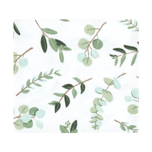 Image of Hudson Baby Unisex Baby Cotton Poly Flannel Receiving Blankets Bundle, Eucalyptus, One Size