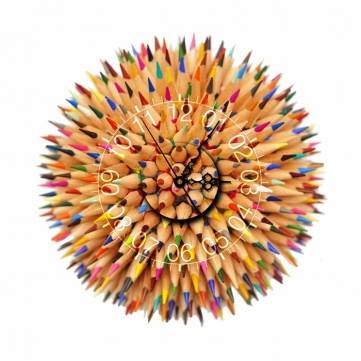 Generic 3D Wall Clock Decals Pencil Ball DIY Wall Sticker Colorful Home Wall Decor Gift