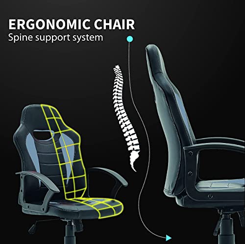 Image of Bantia's Multi Functional Ergonomic Gaming /Office Premium Soft Fabric Chair Best in Class Comfort (Black & Grey)