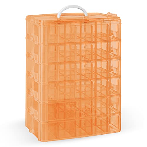 LifeSmart Stackable Storage Bin Organizer Box with Adjustable Compartments | Small Plastic Containers with Dividers for Beads DIY Art Craft, Small Toys, Jewelry, Fishing Tackles and Sewing Supplies