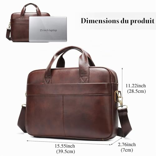 Mallette homme en cuir pour transporter votre ordinateur 14" sans risque