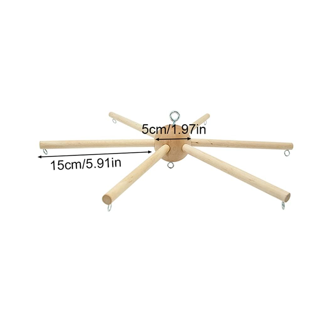 Soporte móvil de madera para campanillas de viento para cama de bebé, manualidades, accesorios de fotografía, decoración