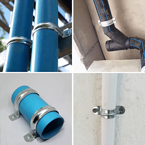40MM Pipe Strap Clamp 20pcs, Leryati 304 Stainless Steel U Bracket 2 Hole Tube Strap, U-Tube Clamp Pipe Strap Clamp Holder Brackets Saddle Clip, Pipe Clips Connecting Ring Hose Clamp - Image 5