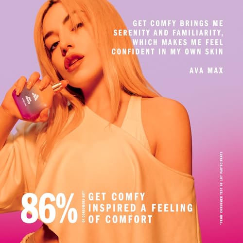 Image of Adidas Vibes Get Comfy Eau de Parfum 1.6 fl oz (Pack of 1), Notes of Amber Floral, Mandarin, and Vanilla, Unisex Fragrance, Long Lasting, Sporty Fragrance, Travel Size