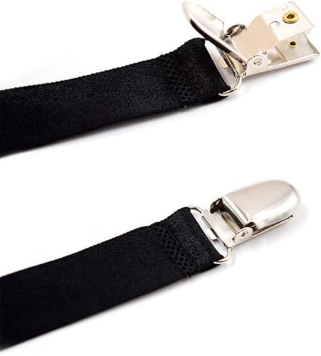 Yjemle Lot de 4 pinces à jarretelles élastiques droites noires pour bas de chaussette, porte-jarretelles, porte-jarretelles et porte-jarretelles pour femme, Noir , taille unique – vue 2