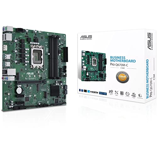 Image of ASUS Pro Q670M-C-CSM LGA 1700(Intel 12th&13th Gen&Intel vPro) mATX Commercial Motherboard(PCIe 4.0,DDR5 4800, 2xNVMe SSD M.2 Slots,4xUSB 3.2 Gen 2 Ports, Front USB 3.2 Gen 1 Type-C)