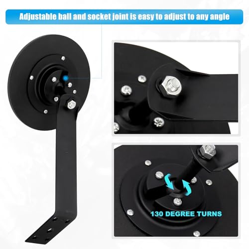 Tylulikaty Espelho convexo de 20 cm para ambientes externos com suporte de fixação de parede ajustáv