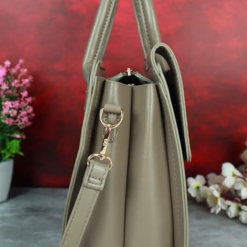 Image of NFI essentials Satchel Bags Ladies Purse Handbag Premium Women Shoulder Travel Bag for Work Gifts for Wife /Mother /Sister Stylish Office College Party Bag