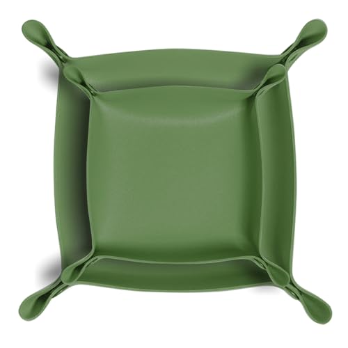 Aitoubil Paquete de 2 bandejas de piel sintética para joyas, de 25 cm y 20 cm, portátil, para entrada, mesa de noche, escritorio, organizador de platos de viaje para teléfono, llaves, cartera, reloj,