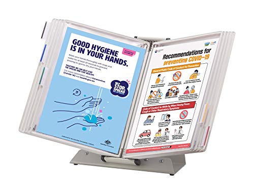 Tarifold Fr 434152 – tafelstandaard | set muziekstandaard antimicrobieel sterifold, 10 hoezen A4 voor documenten en presentatie van documenten, lijst wit