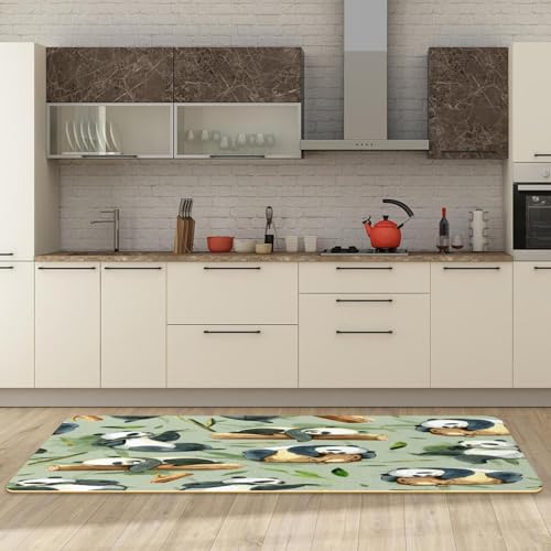 Tapis de cuisine antidérapant lavable panda absorbant - 3