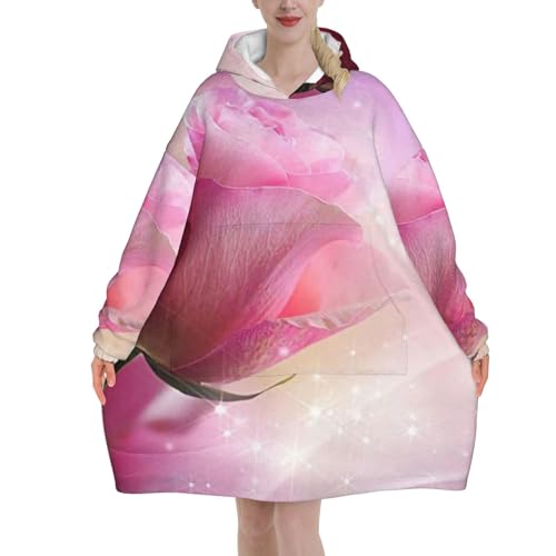 Pull-over en flanelle motif rose grand confort pour des soirées au chaud