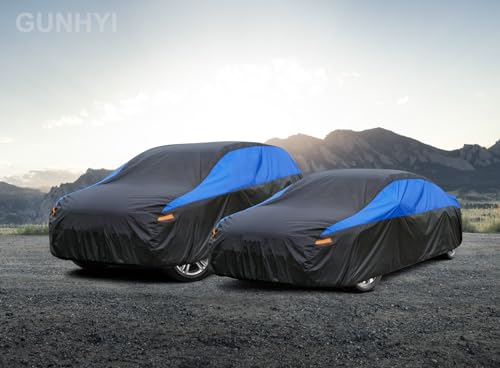 GUNHYI Hatchback Car Cover for Automobiles All Weather Waterproof, Universal Fit Ford Fiesta, Volkswagen Golf, Toyota Matrix, Chevy HHR, Hyundai Veloster/Kona, Mini Clubman/Countryman etc.