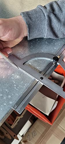 WRS Präz.-Winkelmesser mit verstellbarer Schiene, 10-170°, rostgeschützt, mattverchromt, mit Metall-Feststellschraube, im Etui, Größe: 150 x 300 mm