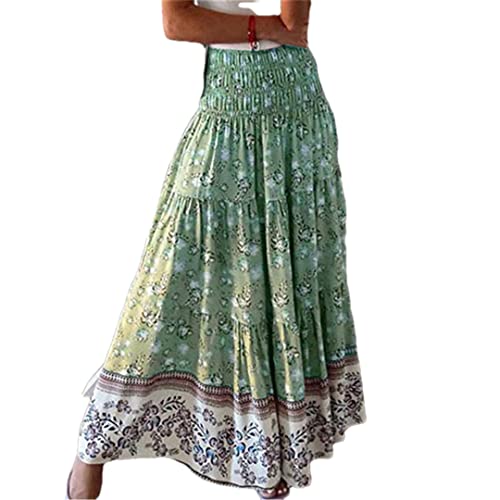 Jupe trapèze pour femme Hndudnff taille haute imprimé floral décontracté EN8