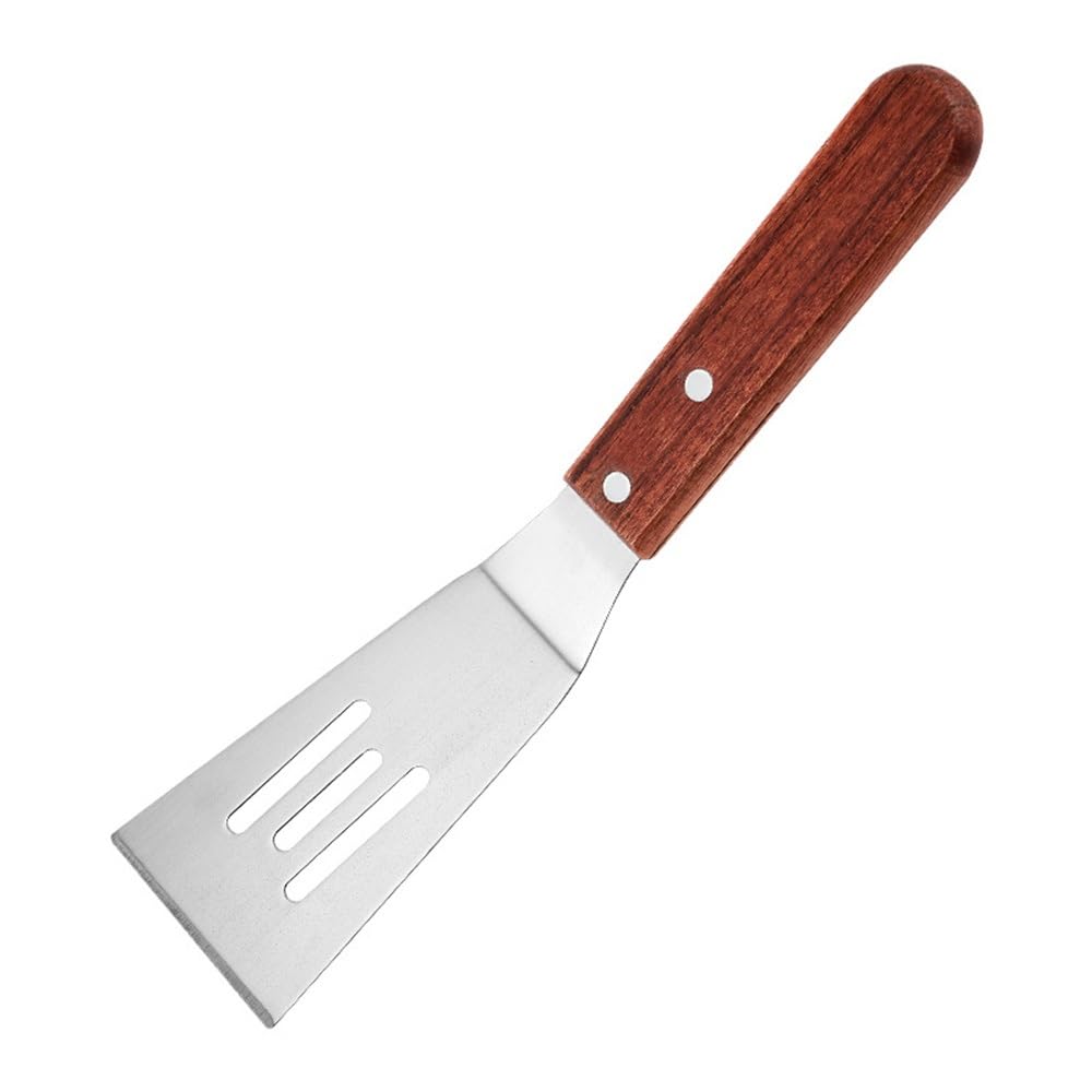 Łopatka do grilla Drewniana rączka Łopatka do steków ze stali nierdzewnej do gotowania BBQ 2 szt
