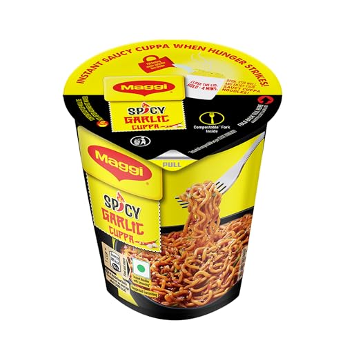 Image of MAGGI Spicy Garlic Instant Cuppa Noodles, Delicious Slurpy and Saucy Taste, 70.5g