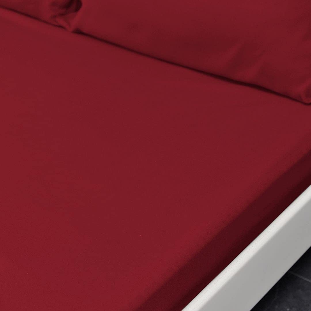 John Aird Microfibre Plain Fitted Sheet (Super King, Red)