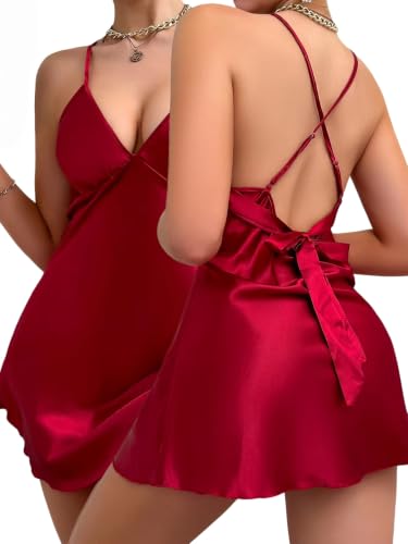 Nuisette en satin cadeau idéal pour femme avec son dos nu croisé