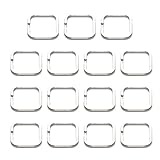 Pocoxll 15Pcs Silver Metal Key Rings, Creative Flat Split Key Rings for DIY Crafts and Key Holders(Square)