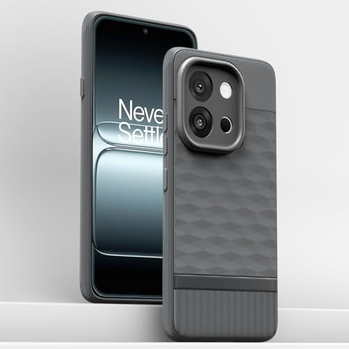 Image of Pikkme Back Cover for OnePlus 13S 5G Camera Protection 3D Hexa Cube Design Silicone Protective Bumper Case (Grey)